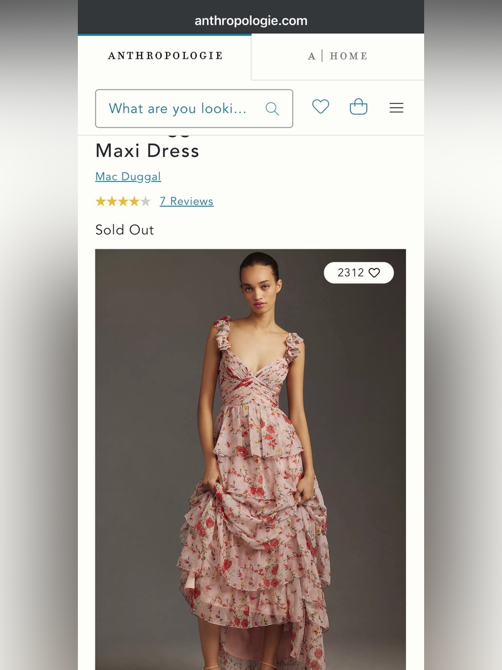 Anthropologie Mac Duggal Pink Floral Tiered Ruffle Maxi Dress size 4 - Picture 14 of 15
